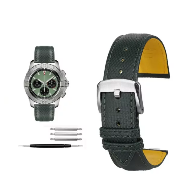 Nylon_Strap_for_Breitling_Avenger_5 Green Strap for Breitling Colt, Avenger, Chronomat In Nylon - 22mm