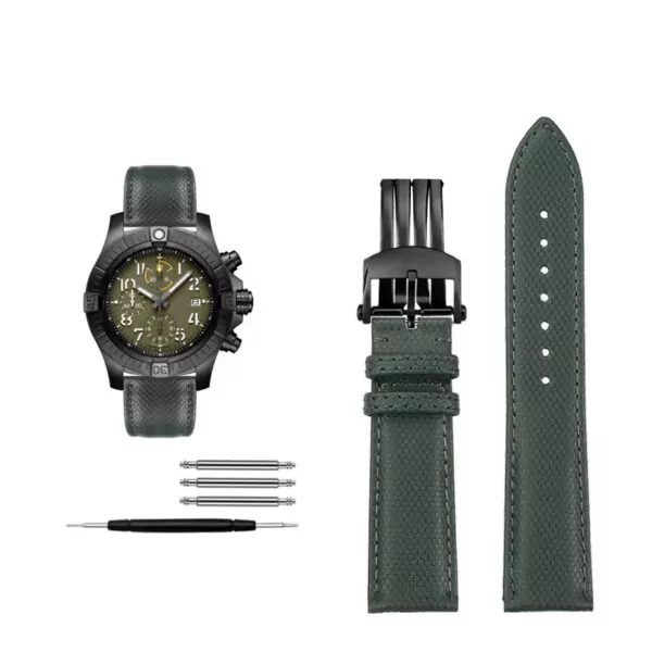 Nylon_Strap_for_Breitling_Avenger_6 Green Strap for Breitling Colt, Avenger, Chronomat In Nylon - 22mm