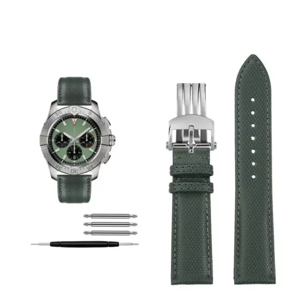 Nylon_Strap_for_Breitling_Avenger_7 Green Strap for Breitling Colt, Avenger, Chronomat In Nylon - 22mm