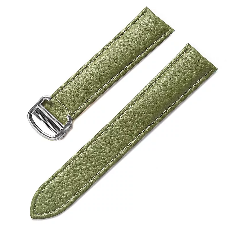 Olive green_sangles-en-cuir-pour-hommes-et-femmes-a_variants-5 Olive Green Bracelet for Cartier Tank in Pebbled Calf Leather – 10 Sizes