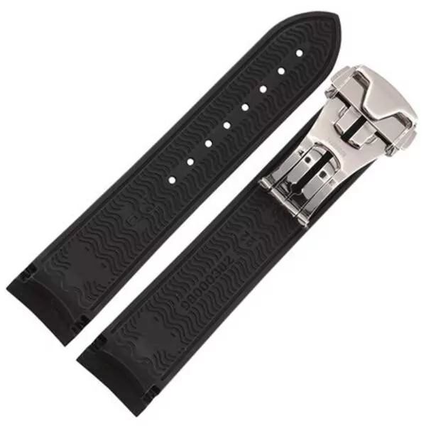 Omega_Straps_Parts_276 - SR: Rubber belt (1) Black & Orange Strap Bracelet for Omega Seamaster Planet Ocean in Rubber - 20,22mm