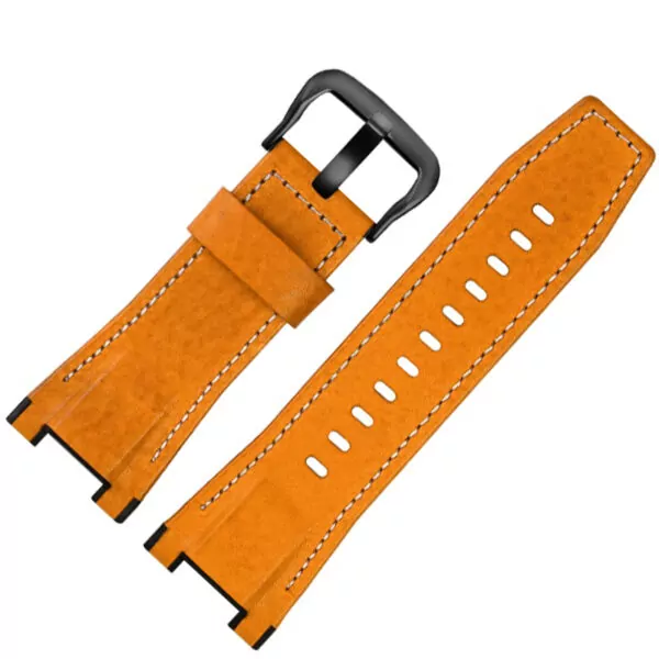 P01-Yellow bai-Black_bracelet-de-montre-en-nylon-pour-hommes_variants-3 Orange Strap Band for Casio GST Series in Genuine Leather - 26mm