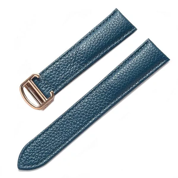 Peacock Blue Rose_sangles-en-cuir-pour-hommes-et-femmes-a_variants-4 Peacock Blue Bracelet for Cartier Tank in Pebbled Calf Leather – 10 Sizes