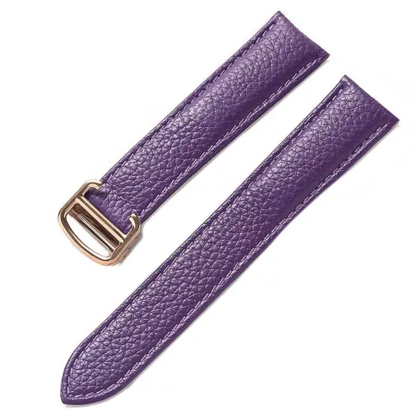 Purple rose buckle_sangles-en-cuir-pour-hommes-et-femmes-a_variants-15 Purple Bracelet for Cartier Tank in Pebbled Calf Leather – 10 Sizes