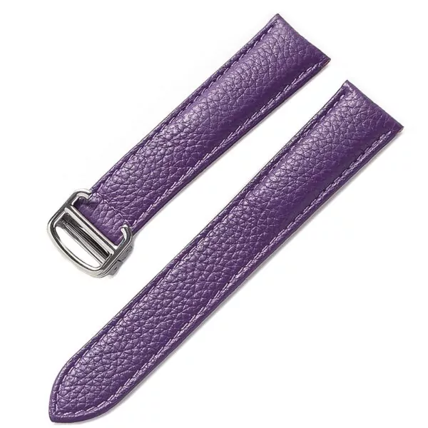 Purple_sangles-en-cuir-pour-hommes-et-femmes-a_variants-14 Purple Bracelet for Cartier Tank in Pebbled Calf Leather – 10 Sizes