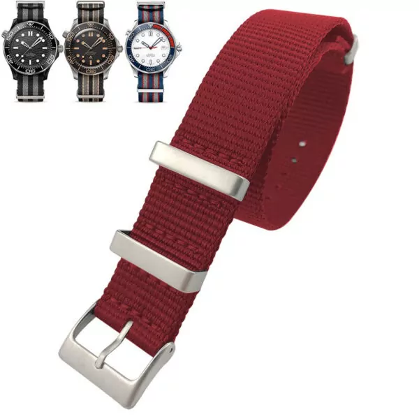 Red_bracelet-nato-en-nylon-non-pelucheux-20_variants-6 Red Nato Strap Omega in Nylon - 20mm, 22mm