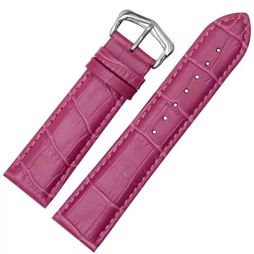 Rose-bracelet-de-montre-en-cuir-de-ve_variants-1 Magenta Pink Leather Strap for Cartier Tank in Crocodile Grain – 7 Sizes