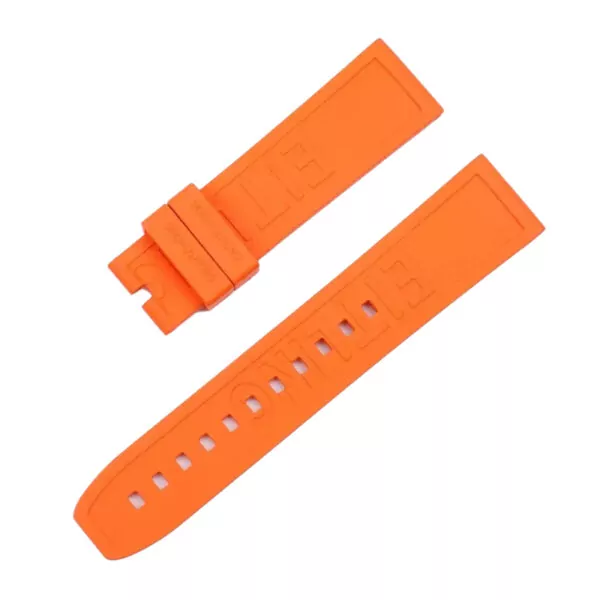 Rubber Strap Bracelet for Breitling_1 Orange Rubber Strap for Breitling Avenger, Colt, Crosswind, Superocean - 22mm