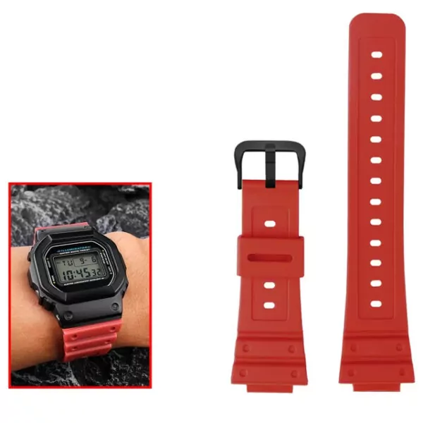 Rubber Strap Bracelet for Casio G-Shock_GW_5000-4 Red Strap Casio G-Shock GW-B5000 In Rubber