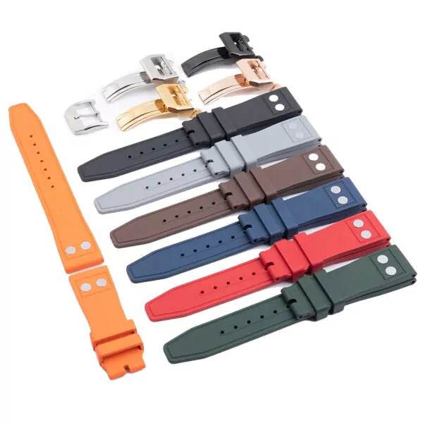 Rubber Strap Bracelet for IWC Pilot Toll Free_2 Blue Rubber Strap Band for IWC Pilot - 20, 22mm
