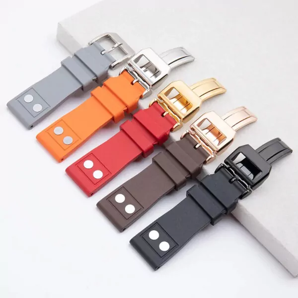 Rubber Strap Bracelet for IWC Pilot Toll Free_3 Blue Rubber Strap Band for IWC Pilot - 20, 22mm
