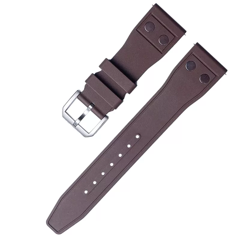 Rubber Strap Bracelet for IWC Pilot Toll Free_5 Brown Rubber Strap Band for IWC Pilot Portofino - 3 sizes