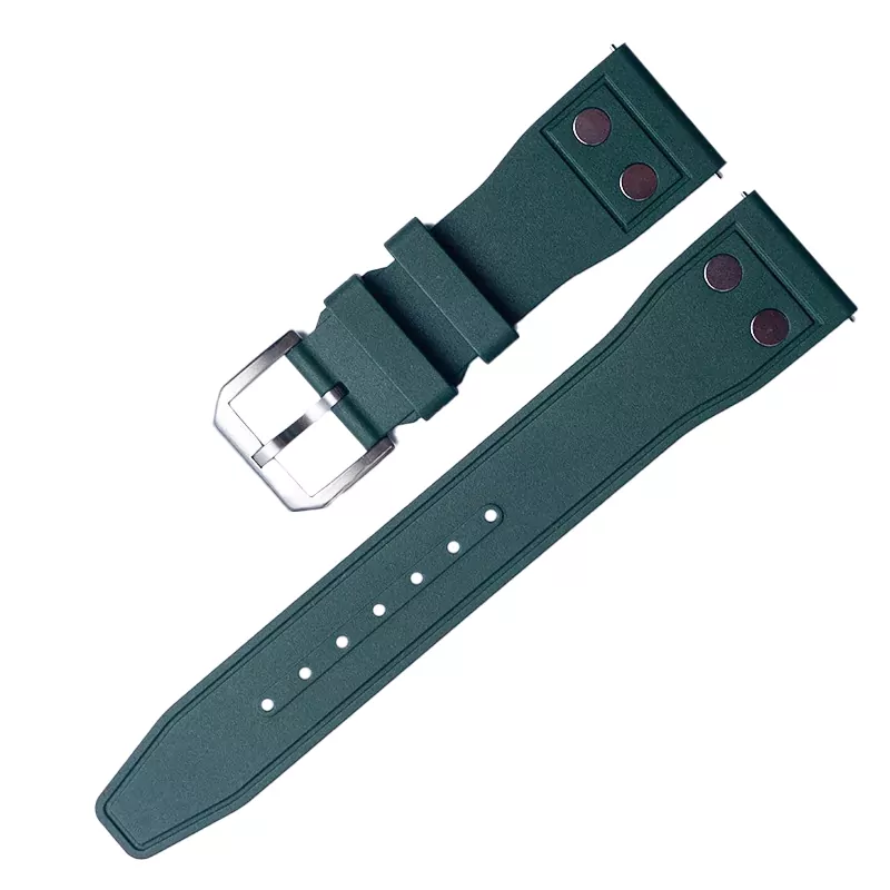 Rubber Strap Bracelet for IWC Pilot Toll Free_6 Green Rubber Strap Band for IWC Pilot - 20, 22mm