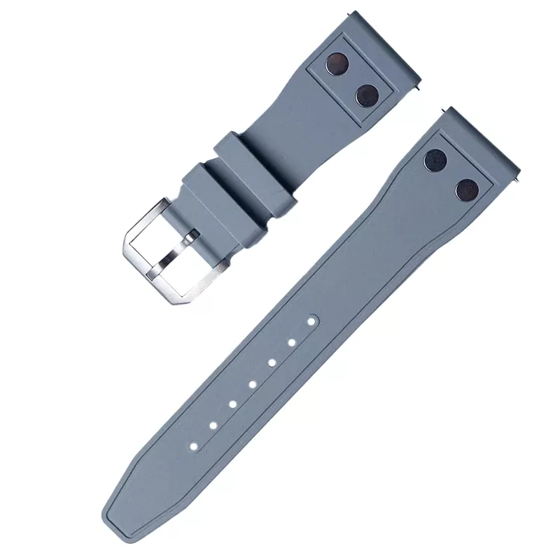 Rubber Strap Bracelet for IWC Pilot Toll Free_9 Gray Rubber Strap Band for IWC Pilot - 20, 22mm