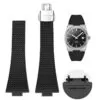 Rubber Strap Bracelet for Tissot_Prx_36-40mm_10 Black Rubber Strap Bracelet for Tissot PRX II with Quick Release System - 26x11/12mm