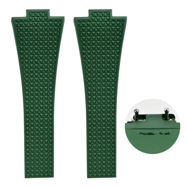 Rubber Strap Bracelet for Tissot_Prx_36-40mm_14 Green Rubber Strap Bracelet for Tissot PRX II with Quick Release System - 26x11/12mm