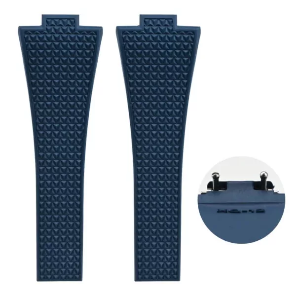 Rubber Strap Bracelet for Tissot_Prx_36-40mm_15 Blue Rubber Strap Bracelet for Tissot PRX II with Quick Release System - 26x11/12mm