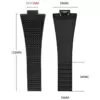 Rubber Strap Bracelet for Tissot_Prx_36-40mm_3 Black Rubber Strap Bracelet for Tissot PRX II with Quick Release System - 26x11/12mm