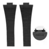 Rubber Strap Bracelet for Tissot_Prx_36-40mm_4 Black Rubber Strap Bracelet for Tissot PRX II with Quick Release System - 26x11/12mm