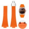Rubber Strap Bracelet for Tissot_Prx_36-40mm_5 Orange Rubber Strap Bracelet for Tissot PRX II with Quick Release System - 26x11/12mm