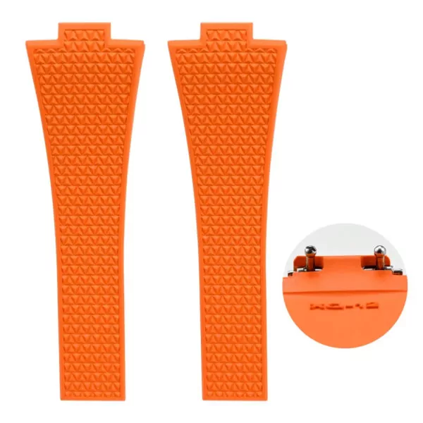 Rubber Strap Bracelet for Tissot_Prx_36-40mm_6 Orange Rubber Strap Bracelet for Tissot PRX II with Quick Release System - 26x11/12mm