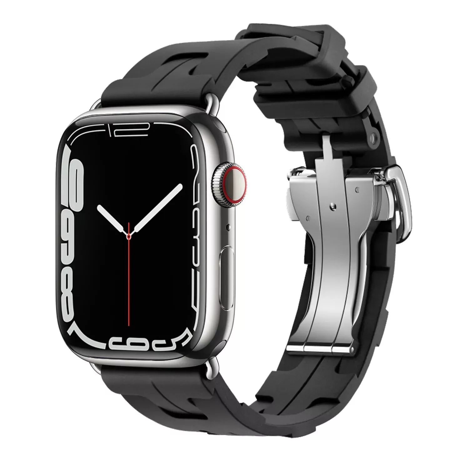 Rubber-Strap-For-iWatch-Apple-Hermes-1 Black Single Tour Rubber Band for Apple iWatch Series