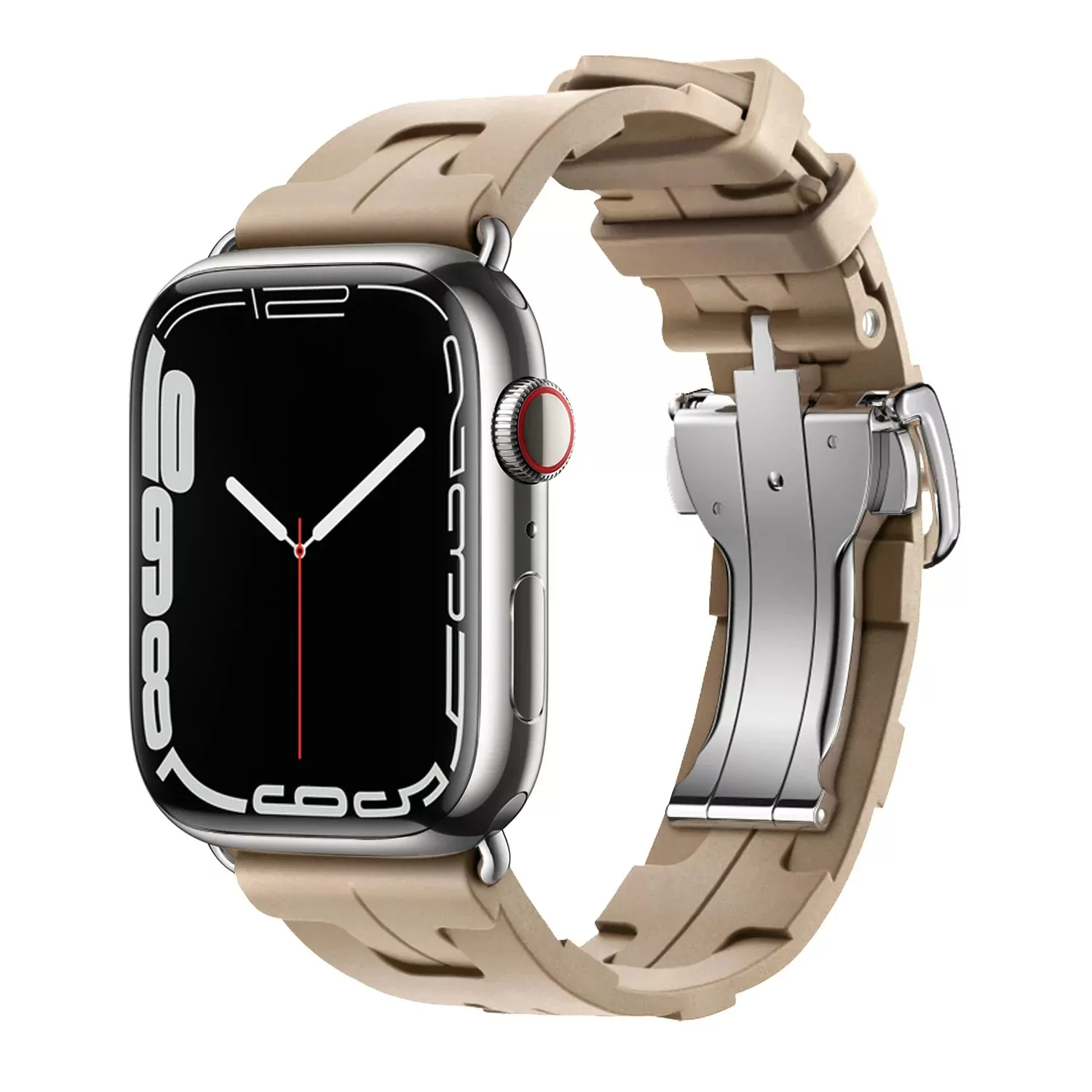 Rubber-Strap-For-iWatch-Apple-Hermes-14 Khaki Single Tour Rubber Band for Apple iWatch Series