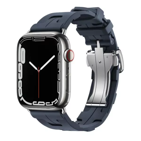 Rubber-Strap-For-iWatch-Apple-Hermes-3 Navy Blue Single Tour Rubber Band for Apple iWatch Series