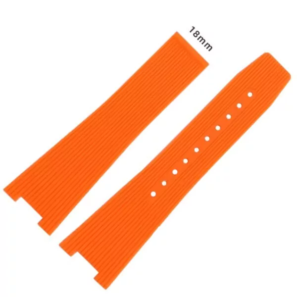 Rubber-strap-for-Bell-Ross-BR05-20 Orange Rubber Strap Bracelet for Bell Ross for BR05 - 2 Sizes