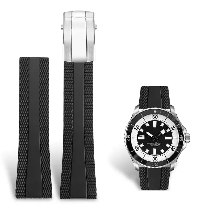 Rubber_Strap_for_Breitling_Colt_1 Black Rubber Strap for Breitling Super Ocean - 22mm