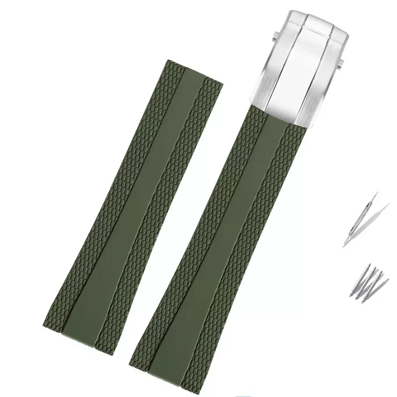 Green Rubber Strap for Breitling Super Ocean - 22mm