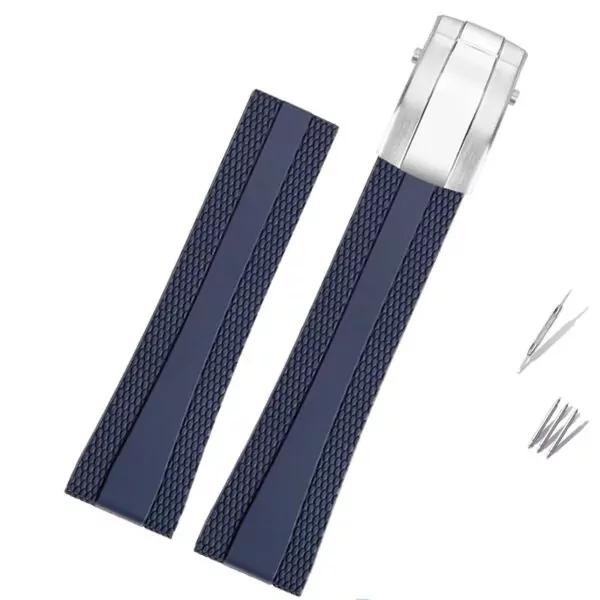 Rubber_Strap_for_Breitling_Colt_4 Blue Rubber Strap for Breitling Super Ocean - 22mm