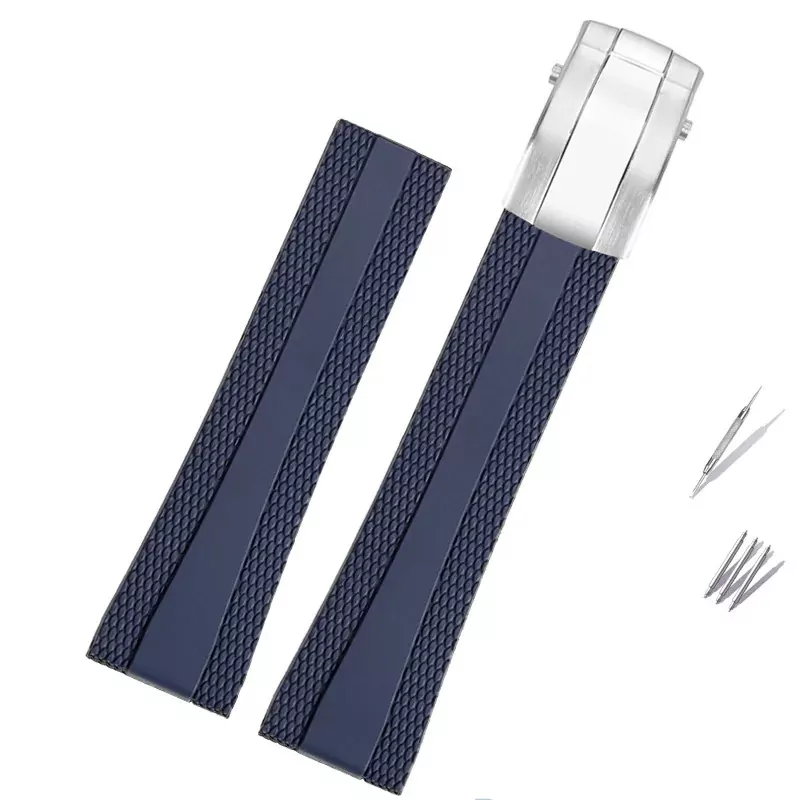 Rubber_Strap_for_Breitling_Colt_4 Blue Rubber Strap for Breitling Super Ocean - 22mm