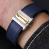 Rubber_Strap_for_Cartier_Santos_100_XL_3 Blue Rubber Strap Bracelet for Cartier Santos 100 XL & Chronograph
