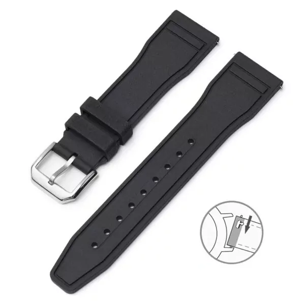 Rubber_Strap_for_IWC_Pilot_Top_Gear_Portugeiser_6 Black Rubber Strap Band for IWC Pilot Portofino - 3 sizes