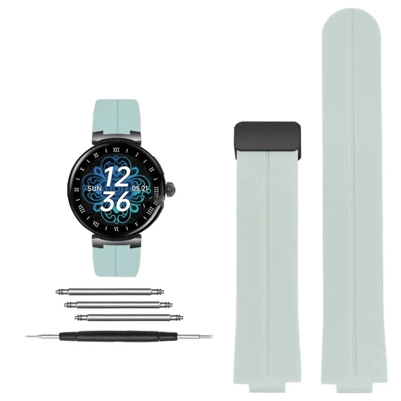 Light Green Rubber Strap for Louis Vuitton Tambour 21x12mm - Image 2