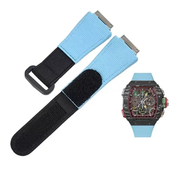 Rubber_Strap_for_Richard_Mille_Nylon_5 Sky Blue Nylon Strap for All Richard Mille - RM011, RM030, RM010, RM055...
