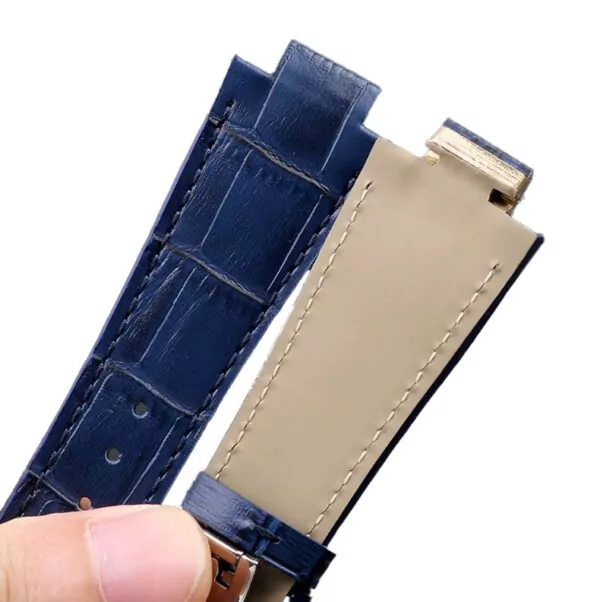 S58bf61d618604d83b53cae6975619e73l Blue Leather Strap For Maurice Lacroix Aikon in Crocodile/Alligator Grain in 24mm