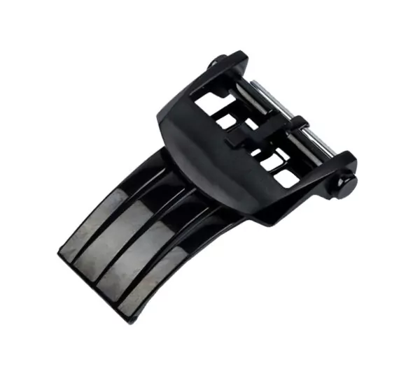 Silver Buckle_bracelet-de-montre-en-cuir-et-silicone_variants-2 Black DLC/PVD Folding Pin Buckle For Breitling Stainless Steel - 18, 20mm