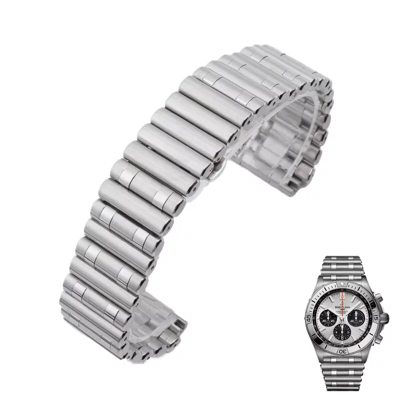 Silver Color_super-quality-stainless-original-watch-b_variants-0 Rouleaux Bullet Strap Bracelet for New Breitling Chronomat B01 in Stainless Steel 22,24mm