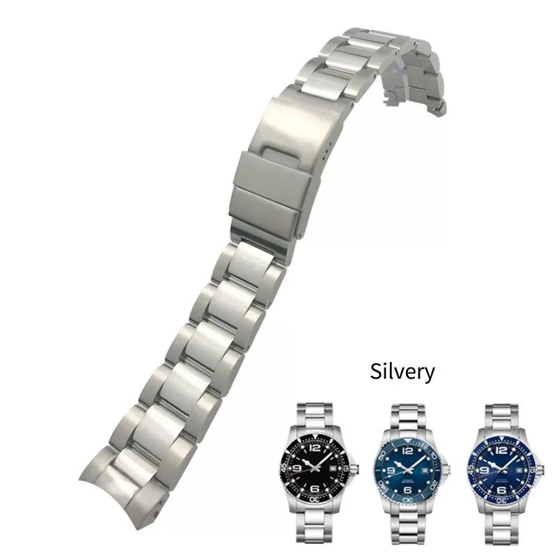 Silver_21-mm-haute-qualite-en-acier-inoxydable-b_variants-0 Silver Bracelet Strap for Hydroconquest L3 Longines In Stainless Steel