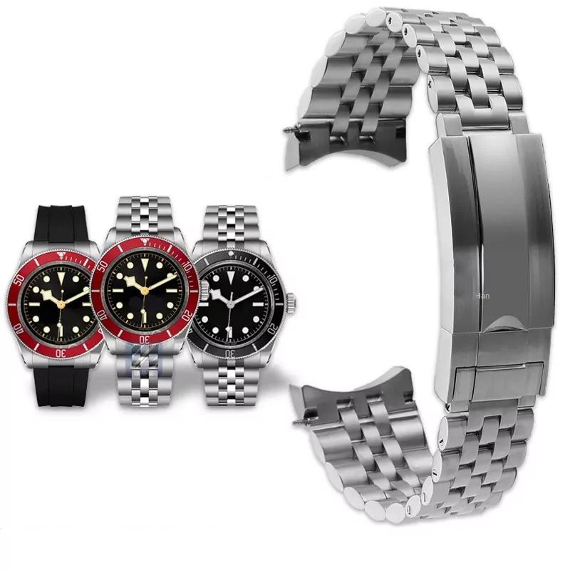 Silver_Jubilee_Bracelet_for_Tudor_Blackbay_4 Jubilee Silver Strap Bracelet for Tudor Black Bay 41mm in Stainless Steel - 2 sizes
