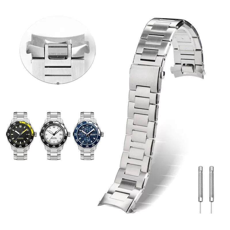 Silver_bracelet-de-montre-en-acier-massif-de-22_variants-0 Strap Bracelet for IWC Aquatimer 2000 In 904L Stainless Steel 22mm