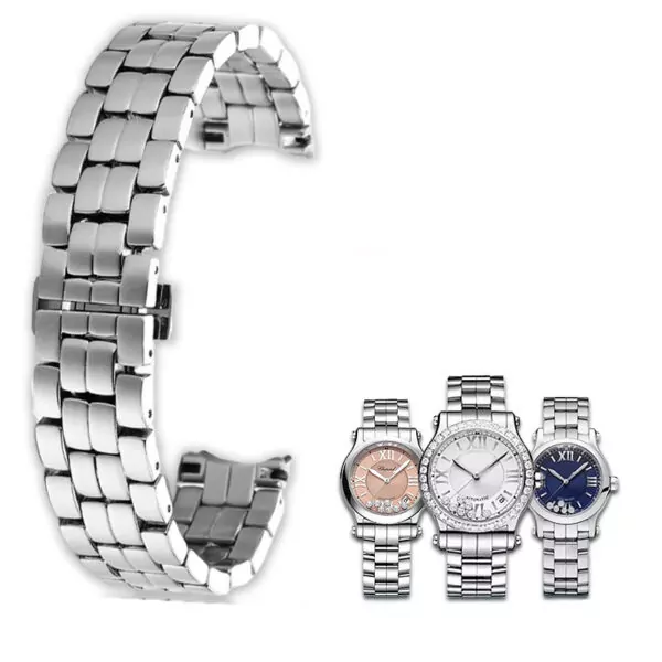 Stainless_Steel_Bracelet_Strap_for_Chopard_Happy_Diamond_1 Silver Strap for Chopard Happy Diamond in Stainless Steel - 18mm