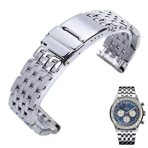 Silver Steel Bracelet for Breitling Navitimer & Crosswind