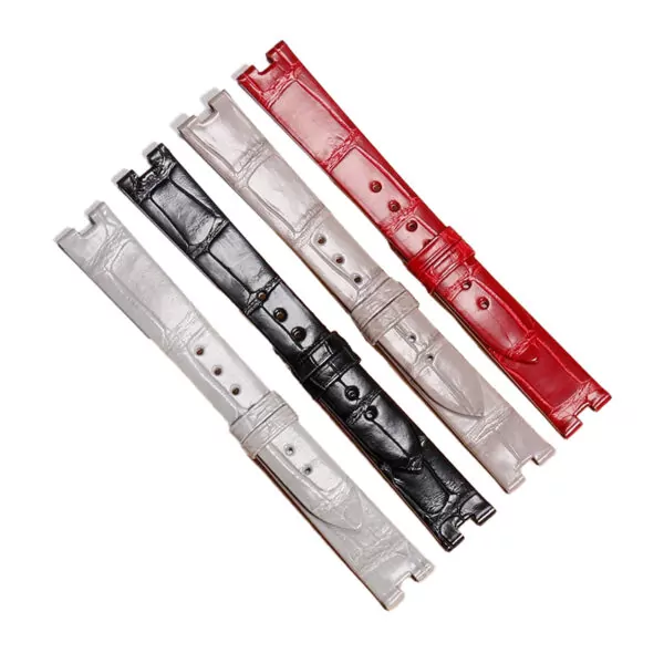 Strap_Bracelet_for_Cartier_Ballon_Blanc_In_Genuine_Crocodile_1 Red Genuine Crocodile Leather Strap for Cartier Ballon Blanc - 16mm
