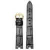 Strap_Bracelet_for_Cartier_Ballon_Blanc_In_Genuine_Crocodile_11 Black Genuine Crocodile Leather Strap for Cartier Ballon Blanc - 16mm