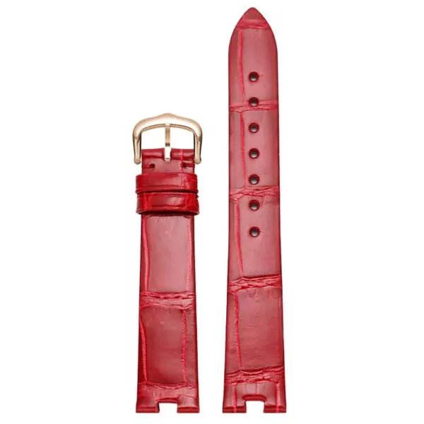 Strap_Bracelet_for_Cartier_Ballon_Blanc_In_Genuine_Crocodile_13 Red Genuine Crocodile Leather Strap for Cartier Ballon Blanc - 16mm