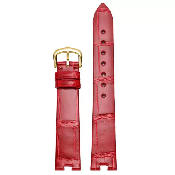 Strap_Bracelet_for_Cartier_Ballon_Blanc_In_Genuine_Crocodile_14 Red Genuine Crocodile Leather Strap for Cartier Ballon Blanc - 16mm