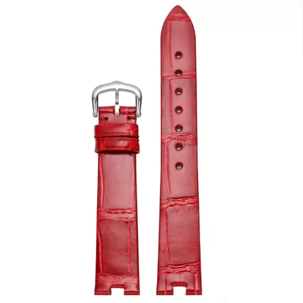 Strap_Bracelet_for_Cartier_Ballon_Blanc_In_Genuine_Crocodile_15 Red Genuine Crocodile Leather Strap for Cartier Ballon Blanc - 16mm